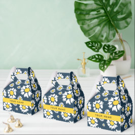 Caixinha De Lembrancinhas Daisy Pattern, White Daisies, Seu Nome