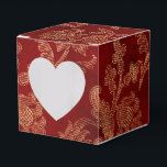 Caixinha De Lembrancinhas Damasco Vintage Vermelho Rubi e Dourado<br><div class="desc">Caixa de favores em damasco floral de veludo vermelho rubi e dourado em folha falsa.</div>