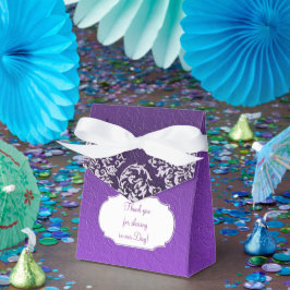 Caixinha De Lembrancinhas Damask Royal Purple Favor Box