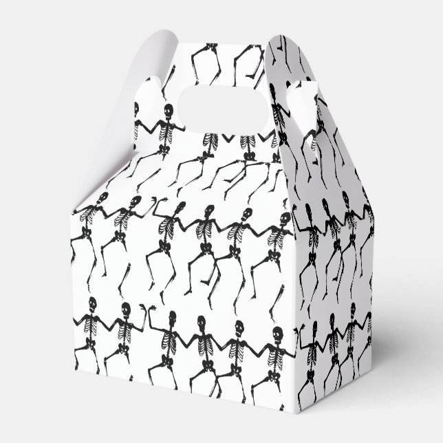 Caixinha De Lembrancinhas Dançando esqueletos no Halloween (Frente)