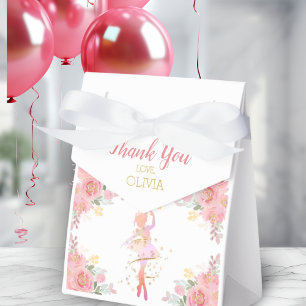Caixinha De Lembrancinhas Dançarina de Balé rosa personalizada Obrigado