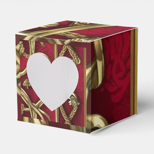 Caixinha De Lembrancinhas décor médiéval rouge et or (Frente)