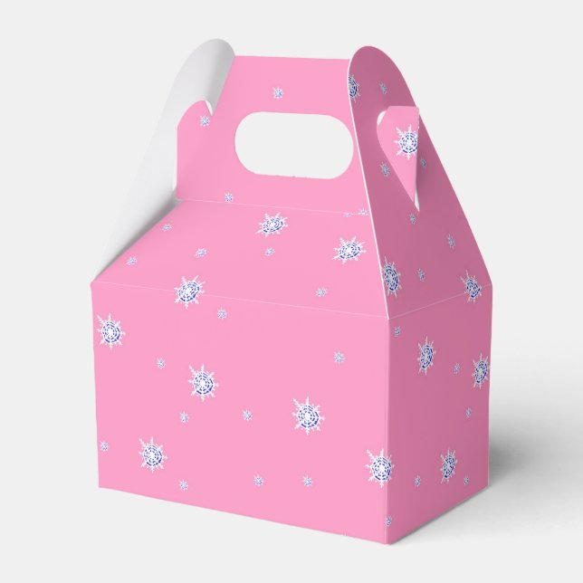 Caixinha De Lembrancinhas Deixe-a nevar - Flocos de neve de inverno (Frente)