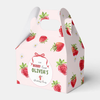Caixinha De Lembrancinhas Delicar Morango Rosa Morango Primeiro Aniversário