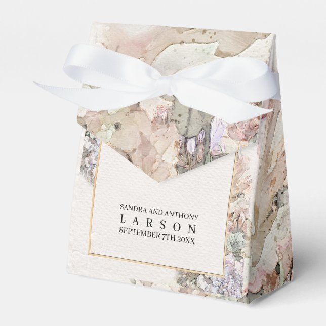 Caixinha De Lembrancinhas Delicate Watercolor Floral Wedding (Frente)