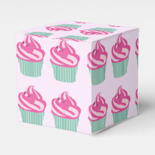 Caixinha De Lembrancinhas Deliciosos Cupcakes Rosa Padrão Rosa Pastel
