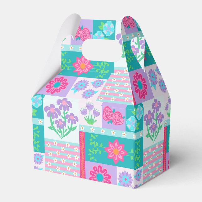 Caixinha De Lembrancinhas Desenho de Flores Vibrantes em Flor (Verso)