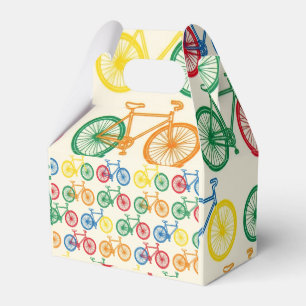 Caixinha De Lembrancinhas Desenho de padrão de bicicleta abstrata colorida