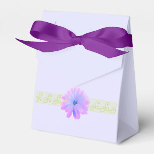 Caixinha De Lembrancinhas Desenho de Pergaminho com Flor Roxa