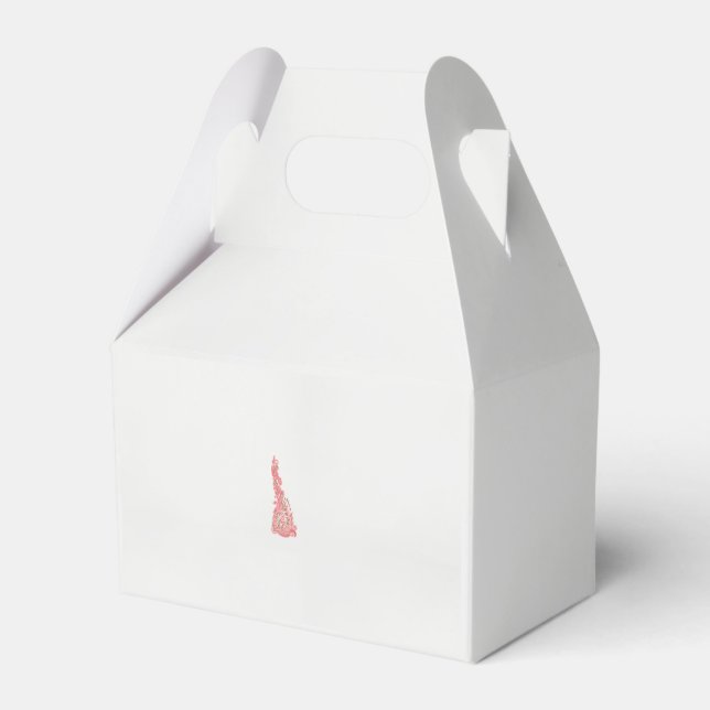 Caixinha De Lembrancinhas desenho de uma ave com flores (Frente)