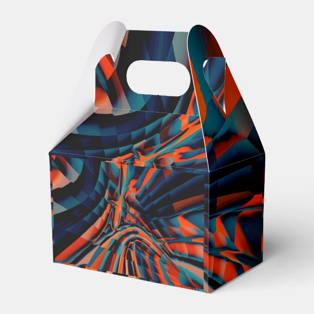 Caixinha De Lembrancinhas Desenho laranja dos quadrados alinhados na base to (Verso)