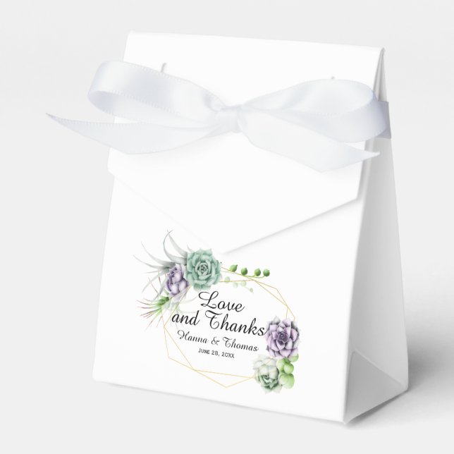 Caixinha De Lembrancinhas Desert Succulent Wedding (Frente)