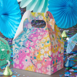 Caixinha De Lembrancinhas Design abstrato rosa, amarelo e azul