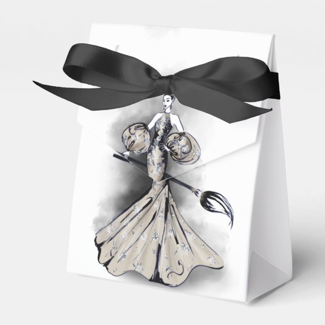 Caixinha De Lembrancinhas Design da Bruxa de Halloween (Frente)