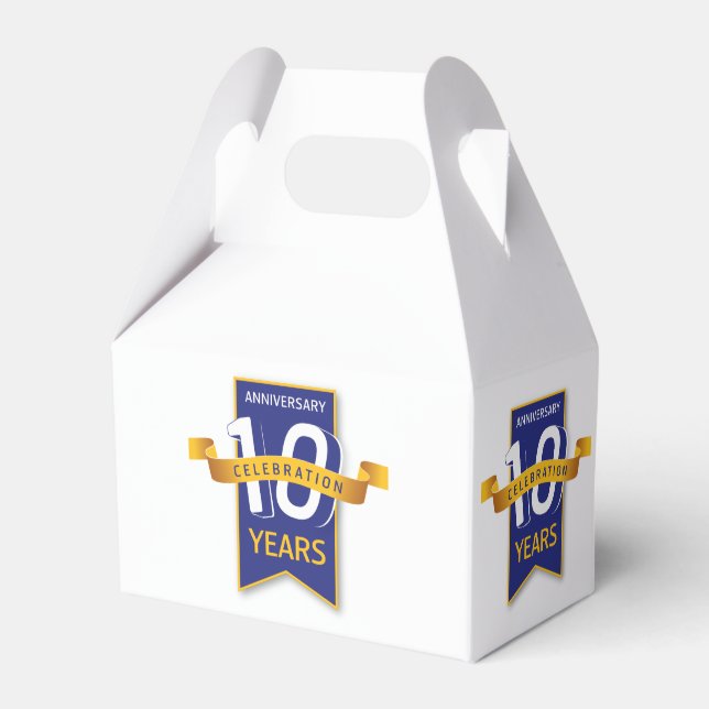 Caixinha De Lembrancinhas Design de Aniversário de 1O Anos (Frente)