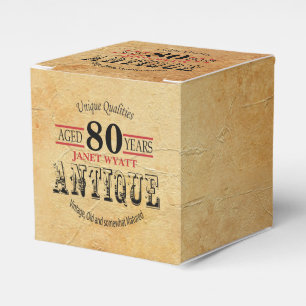 Caixinha De Lembrancinhas Design de Aniversário de 80 anos Antigo