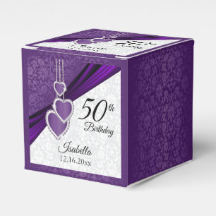 Caixinha De Lembrancinhas Design de Aniversário Floral Roxo
