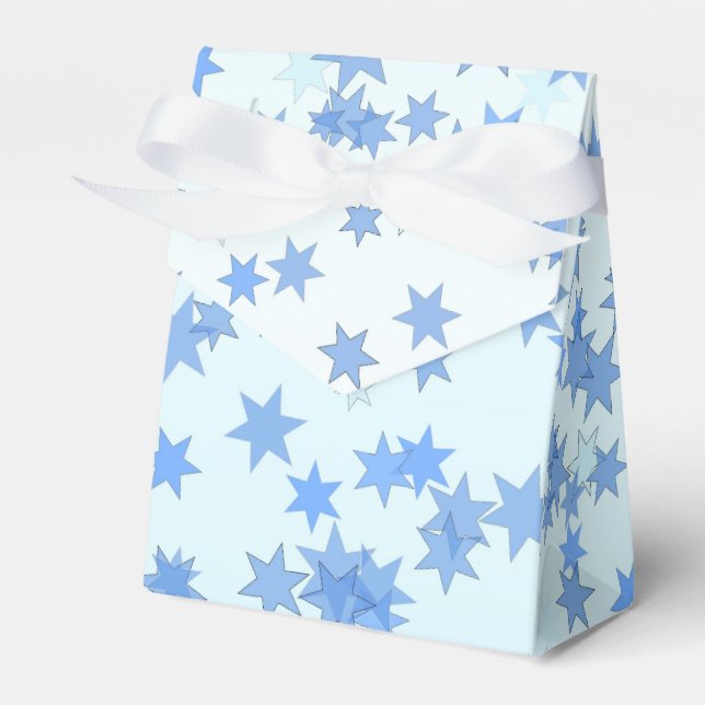 Caixinha De Lembrancinhas Design de estrelas azuis (Frente)