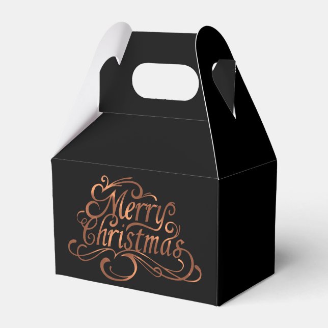 Caixinha De Lembrancinhas Design de guião de Natal Feliz (Frente)