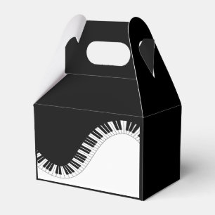 Caixinha De Lembrancinhas Design de Música Branca e Preto do Teclado Piano