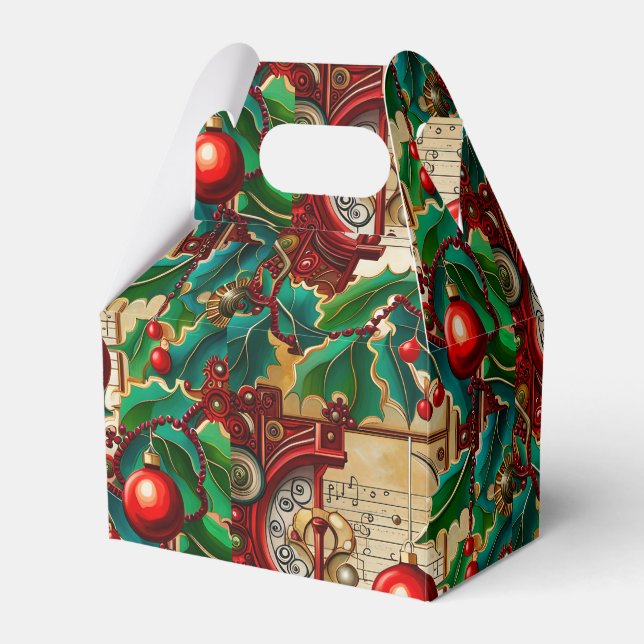 Caixinha De Lembrancinhas Design de Natal Steampunk (Frente)