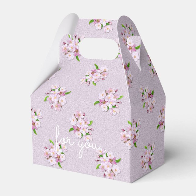 Caixinha De Lembrancinhas Design do Flor Floral Retro (Frente)