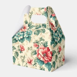 Caixinha De Lembrancinhas Design floral vitoriano, azul-claro, azul-claro,