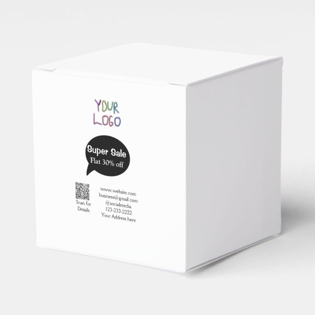 Caixinha De Lembrancinhas detalhes do código QR de verificação de desconto c (Frente)