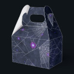 Caixinha De Lembrancinhas Dia das Bruxas de Grunge Azul Escuro<br><div class="desc">Caixa de adoração da teia das aranhas de halloween em acentos de azul.</div>