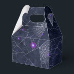 Caixinha De Lembrancinhas Dia das Bruxas de Grunge Azul Escuro<br><div class="desc">Caixa de adoração da teia das aranhas de halloween em acentos de azul.</div>