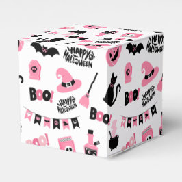 Caixinha De Lembrancinhas Dia das Bruxas Rosa e Negro