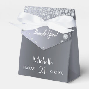 Caixinha De Lembrancinhas Diamantes de prata de aniversário