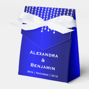 Caixinha De Lembrancinhas Diamantes e casamento do azul de pérolas