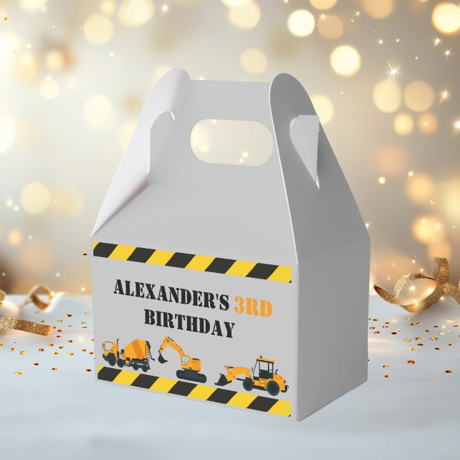 Caixinha De Lembrancinhas Diggers Construction Personalised Party Favor Box (Criador carregado)
