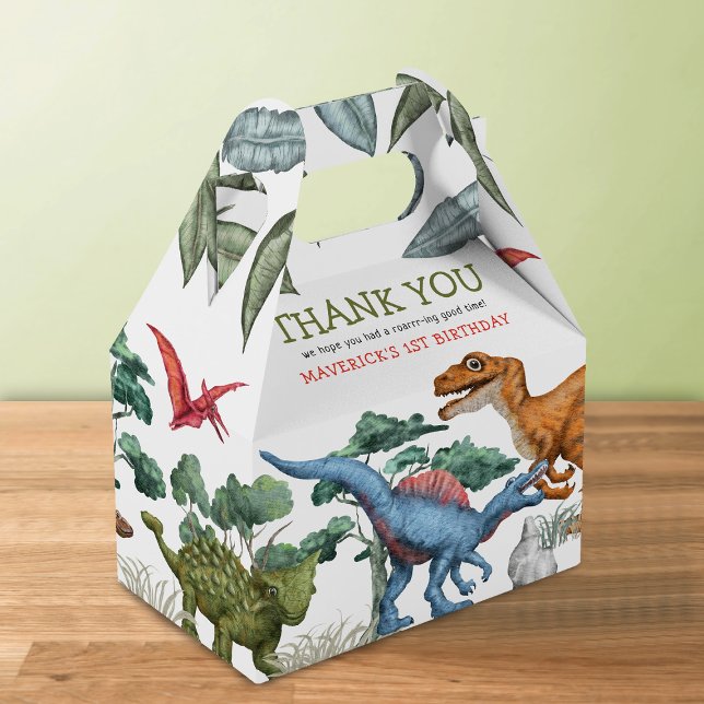 Caixinha De Lembrancinhas Dinosaur Birthday Favor Box (Criador carregado)