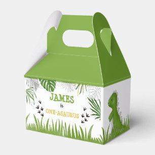 Caixinha De Lembrancinhas Dinossauro Aniversário Qualquer Idade Verde Amarel