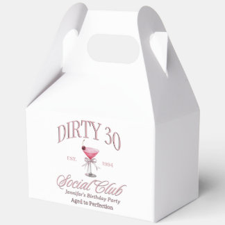 Caixinha De Lembrancinhas Dirty 30 Coquette Martini Social Club Birthday