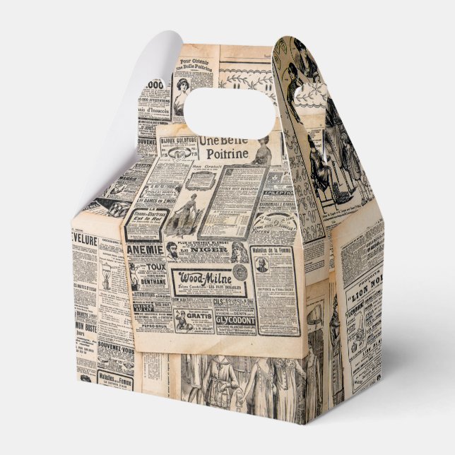 Caixinha De Lembrancinhas Dissociação de Folhas de Anúncio de Jornal Antiqua (Frente)