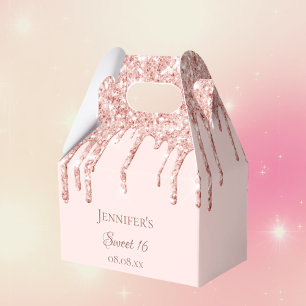 Caixinha De Lembrancinhas Doce 16 rosa dourado dourado dourado drena festa d