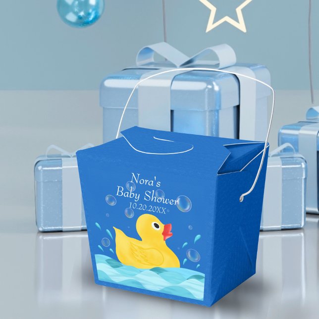 Caixinha De Lembrancinhas Doce Chá de fraldas de bolhas de pedra (Delight guests with adorable Rubber Ducky Bubbles Baby Shower Favor Boxes, a sweet addition.)