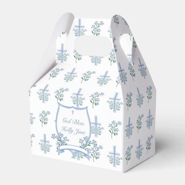 Caixinha De Lembrancinhas Doce Floral Santo Batismo Primeira Comunhão (Frente)