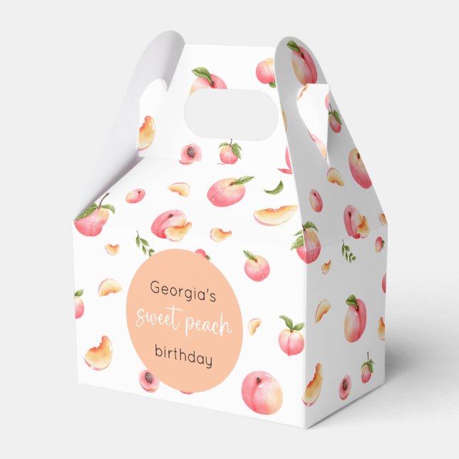 Caixinha De Lembrancinhas Doce Peach Birthday (Frente)
