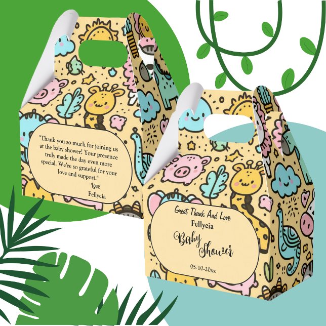 Caixinha De Lembrancinhas Dodores Animais Amarelos-Cons (Criador carregado)