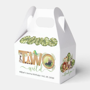 Caixinha De Lembrancinhas Dois Animais Selvagens Safari segundo aniversário