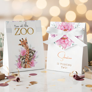 Caixinha De Lembrancinhas Dois no aniversário de criança de animais do zoo s