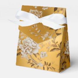 Caixinha De Lembrancinhas Dourada Chinoiserie Floral Favor Box