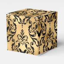 Dourada e Black Halloween Damask