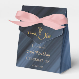 Caixinha De Lembrancinhas Dourada Glitter Balões Vermelhos Obrigado