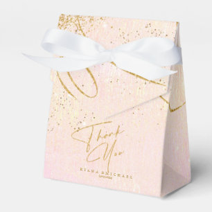 Caixinha De Lembrancinhas Dourado Abstrato de Casamento V1 Blush ID867