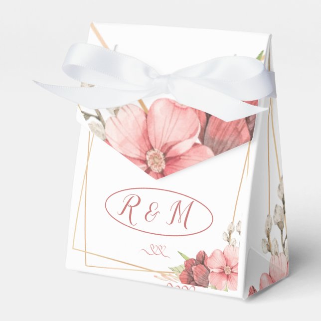 Caixinha De Lembrancinhas Dourado Casamento Elegante (Frente)